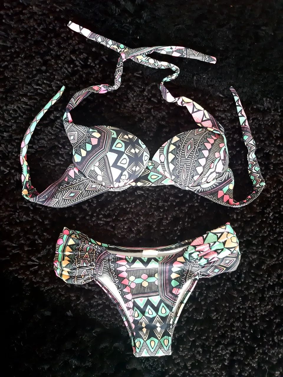 biquini uni.praia estampado com bojo tam.p