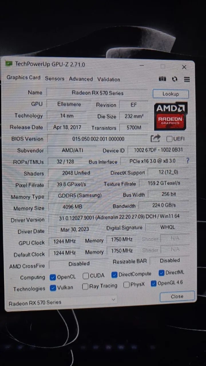 RX 570 4GB Placa de Vídeo - Foto 3