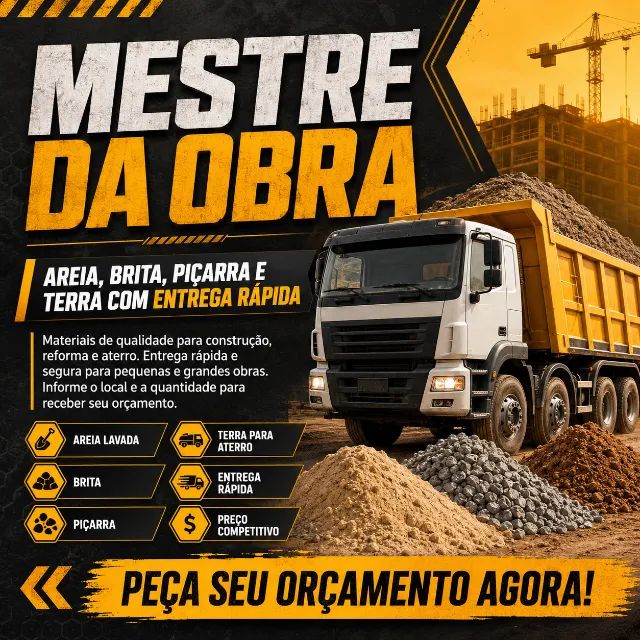 Areia, Brita, Piçarra e Terra  | Mestre da Obra