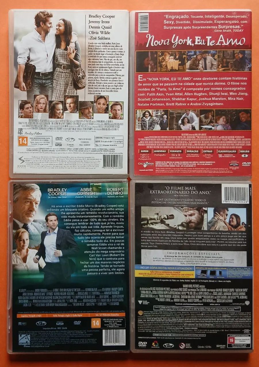 Dvd Bradley Cooper - 4 Filmes - CDs, DVDs etc - Pilarzinho