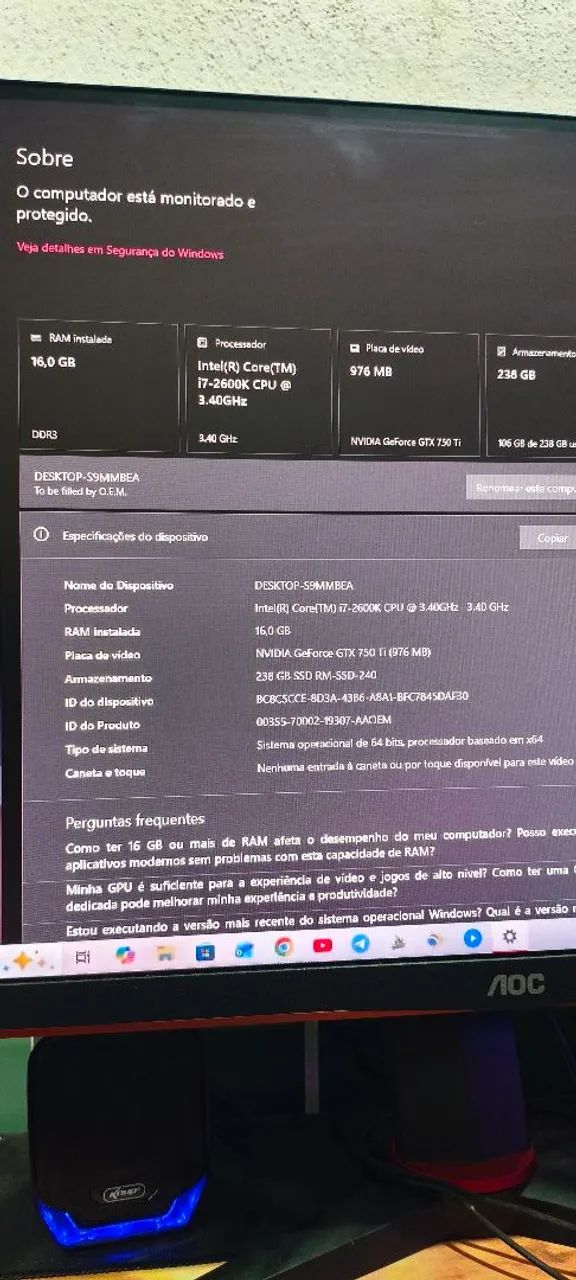 Pc gamer i7, bom para estudar. - Foto 3