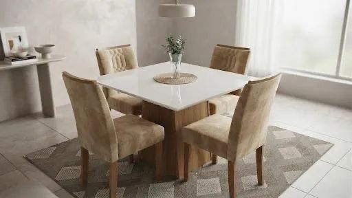 Mesa com tampo de vidro e 4 cadeiras (na caixa) - Foto 2