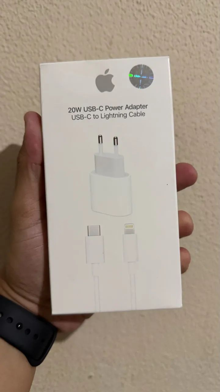 Fonte + Cabo Usb C com saída Lightning original APPLE
