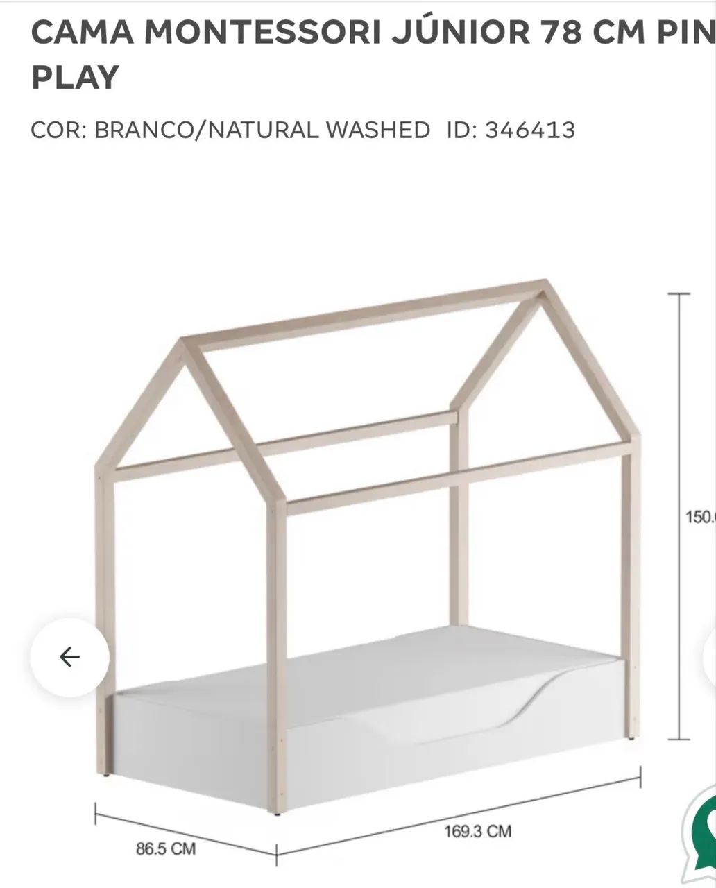 Vendo Cama Montessori junior modelo TokStok.