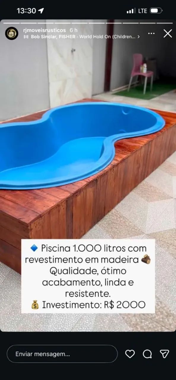 PISCINA AFORT 1 MIL LITROS COM DEK DE PINUS 