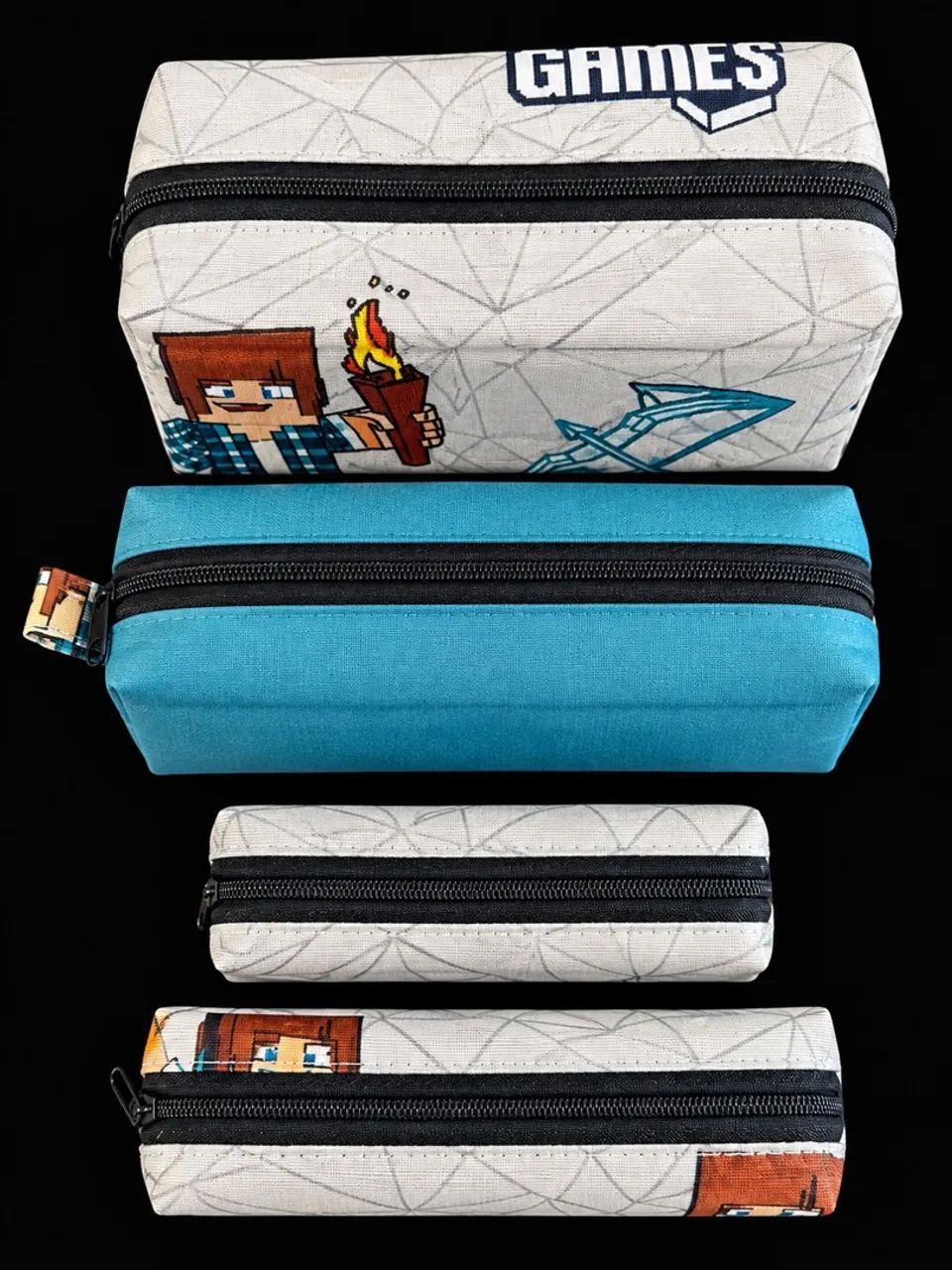 Necessaire ( estojos ) 4 estojos para seu filho usar como quiser 