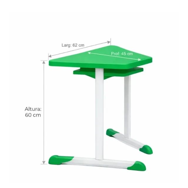 Mesa Infantil Hexagonal Com Porta Livro Colorida Resistente 42801 - Foto 4
