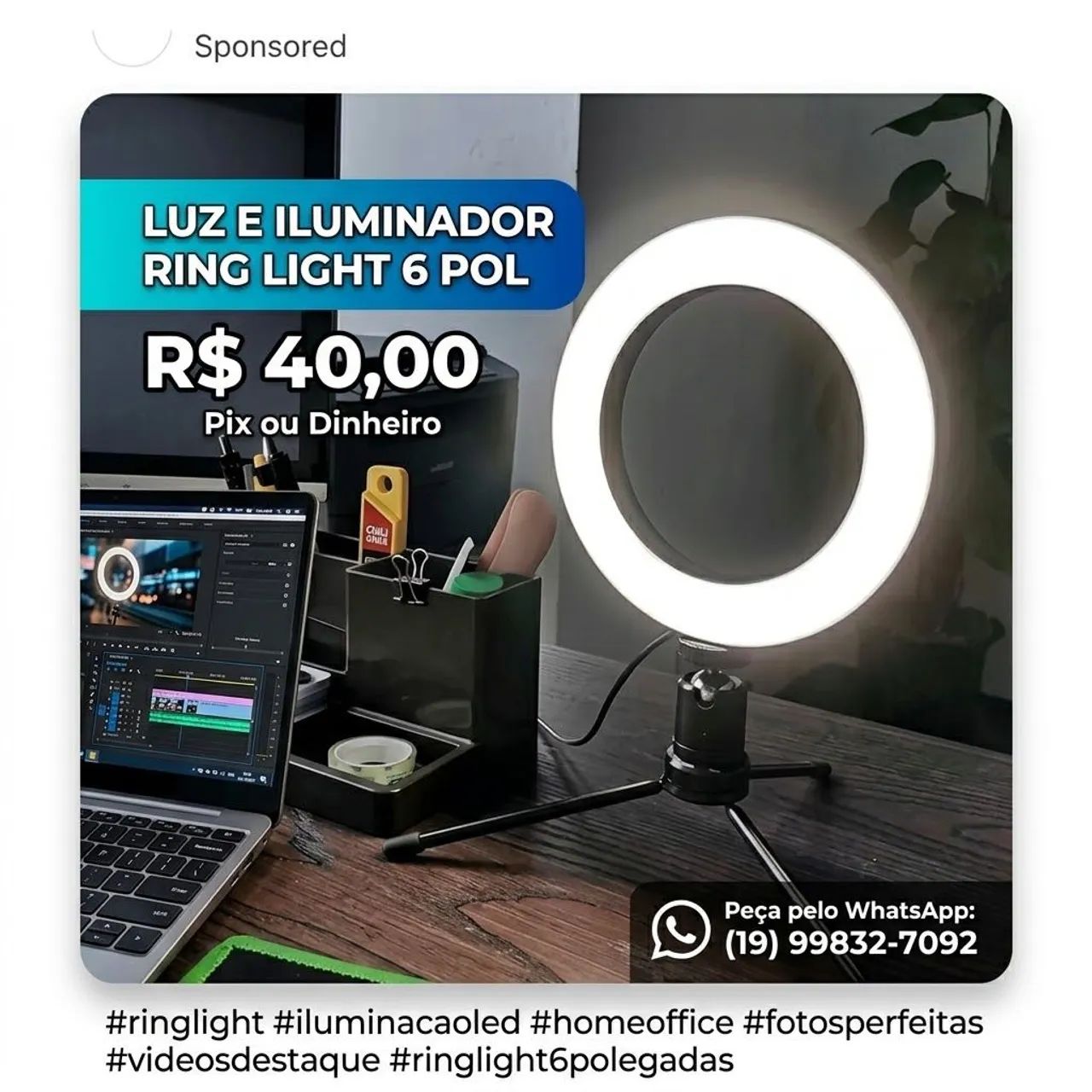 Ring light 6 polegadas 
