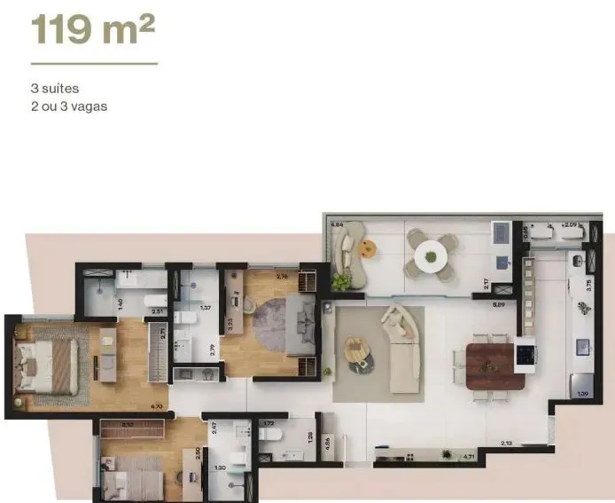PLANTA 119m²