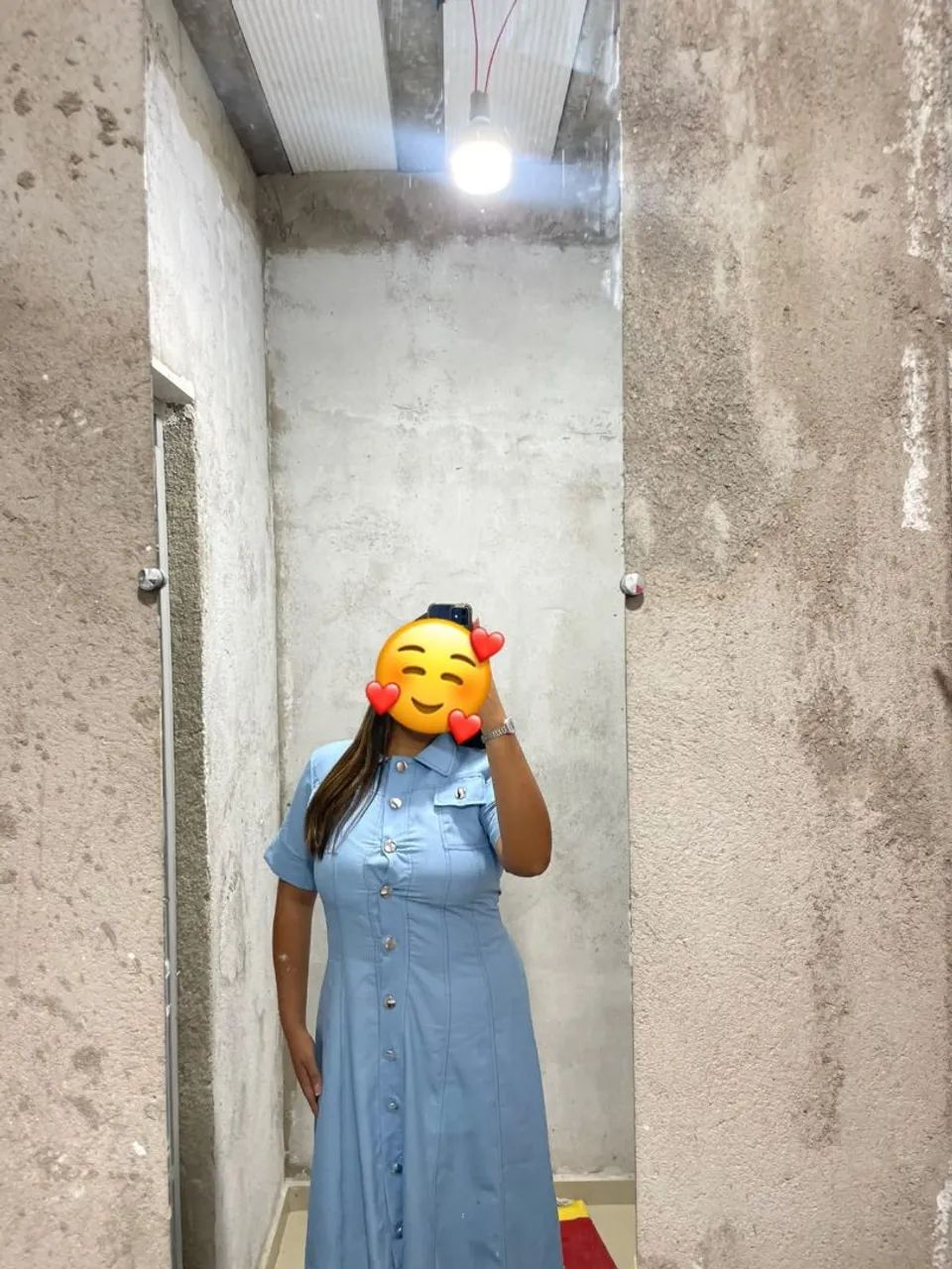 Vestido azul claro longo 