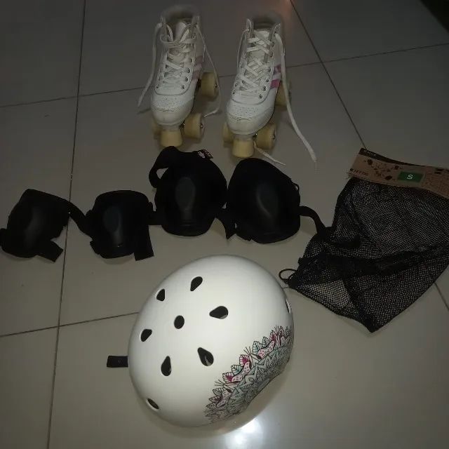 Patins infantil +  kit proteção