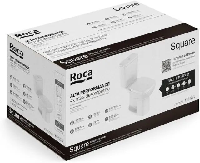 Roca Kit Vaso Sanitário com Caixa Acoplada e Assento Soft Close Square - Foto 5