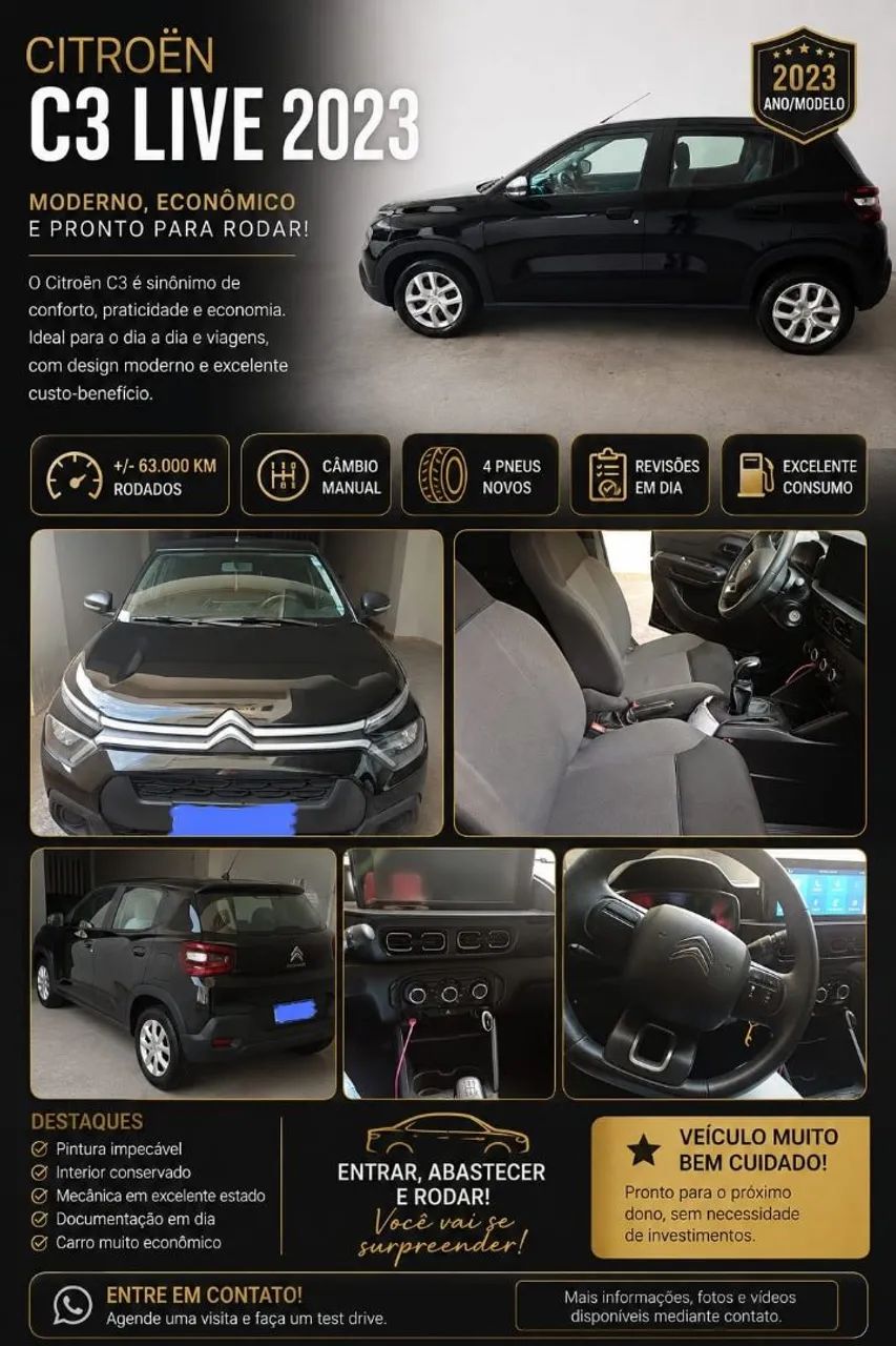 Citroën C3 C3 Live Pack 1.0 Flex 6V 5p Mec. 2023