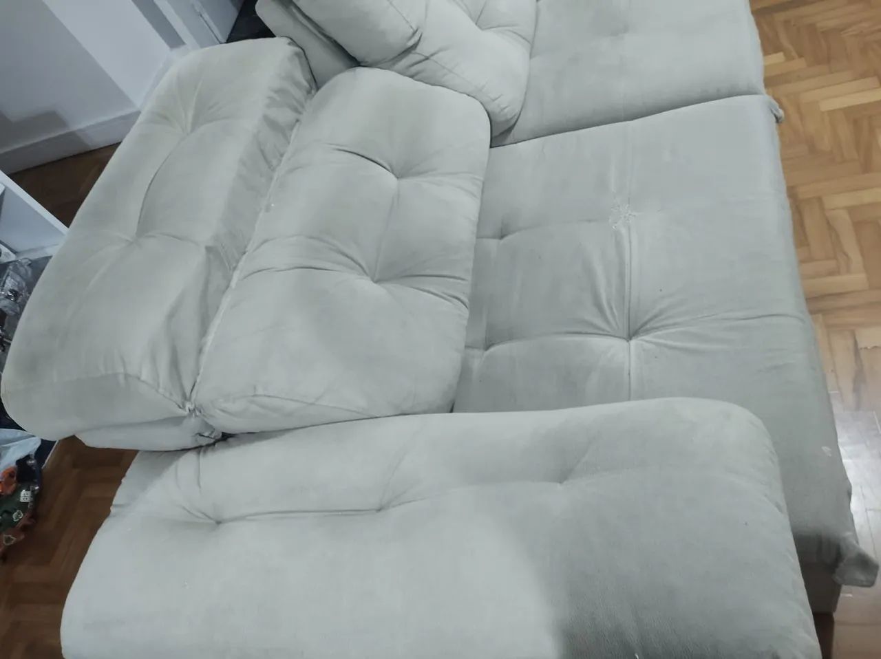 Sofa Bege retrátil e reclinável promoção - Foto 4