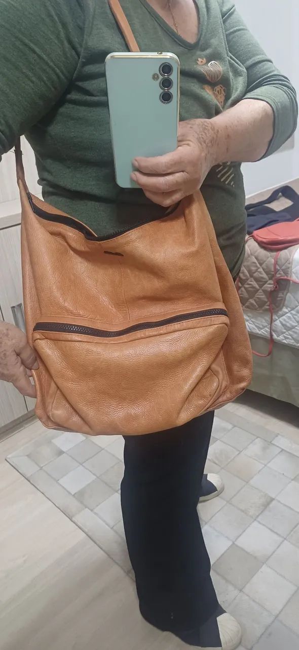 Bolsa de ombro couro caramel grande - Foto 5