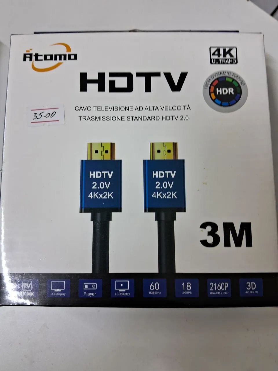 Cabo HDMI com 3 metros Átomo 