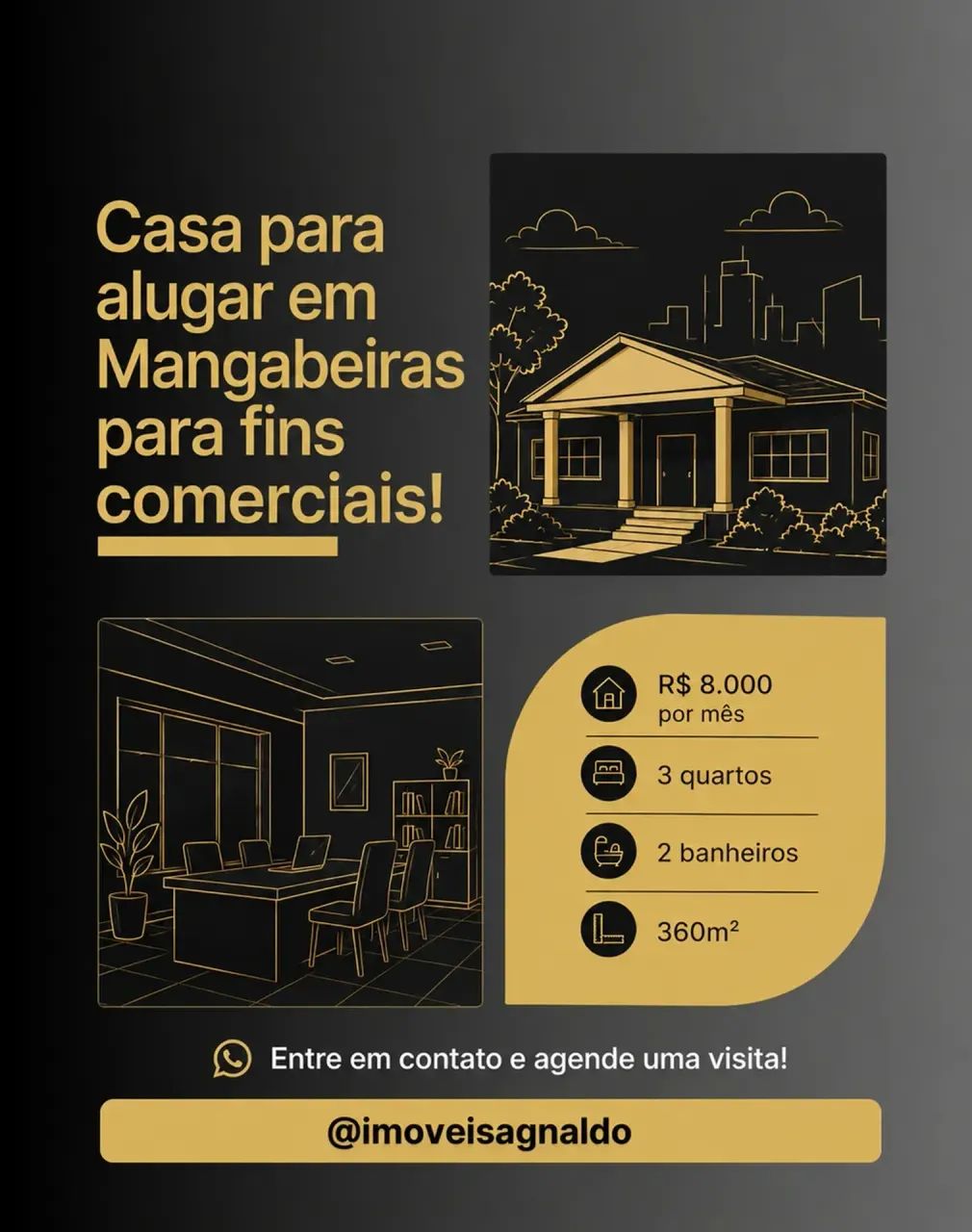 Imóvel COMERCIAL para aluguel com 360 m² com 3 quartos.