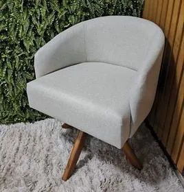 Poltrona Jaspe Giratória Tecido Linho - (Oferta)!! - Foto 2