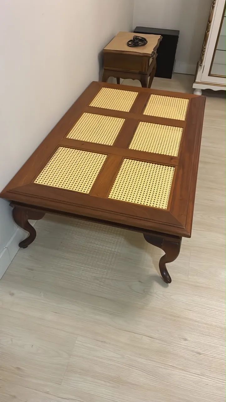 Mesa de centro (maciça + palha indiana) - Foto 2