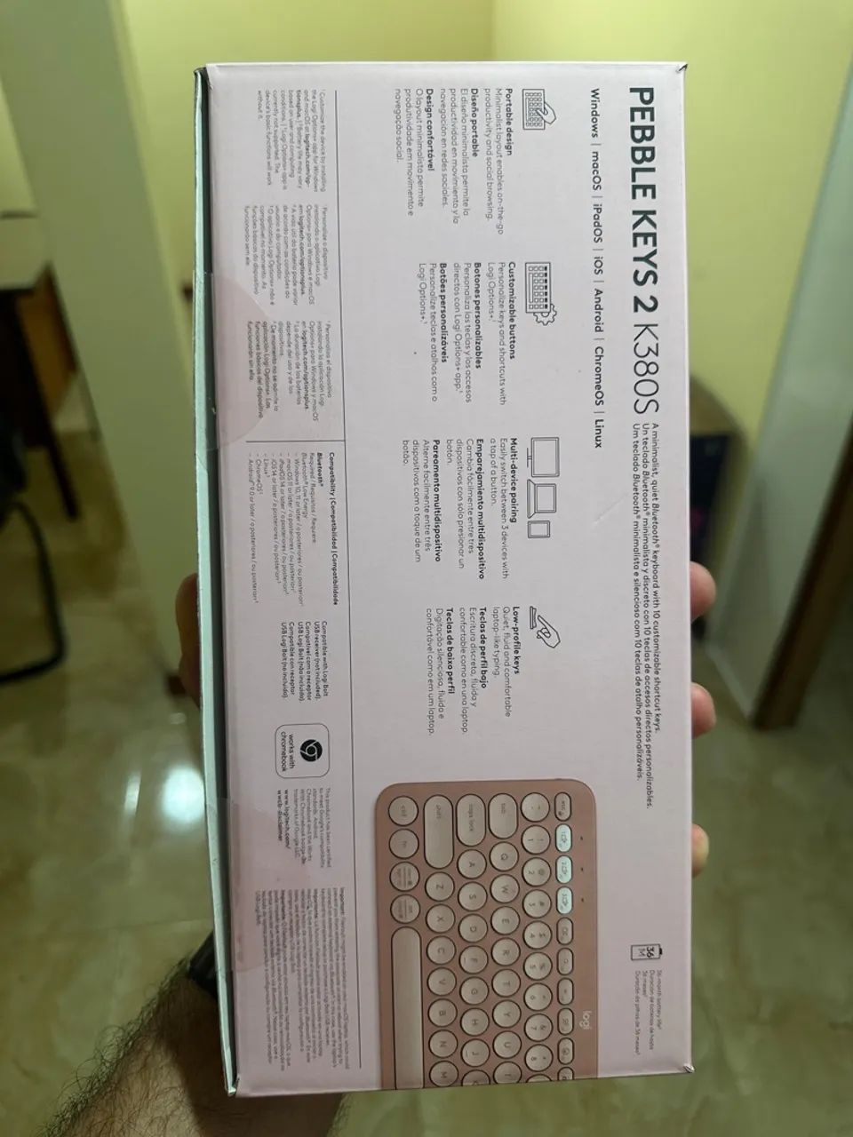 Teclado Logitech Bluetooth K380S Rosê  - Foto 2
