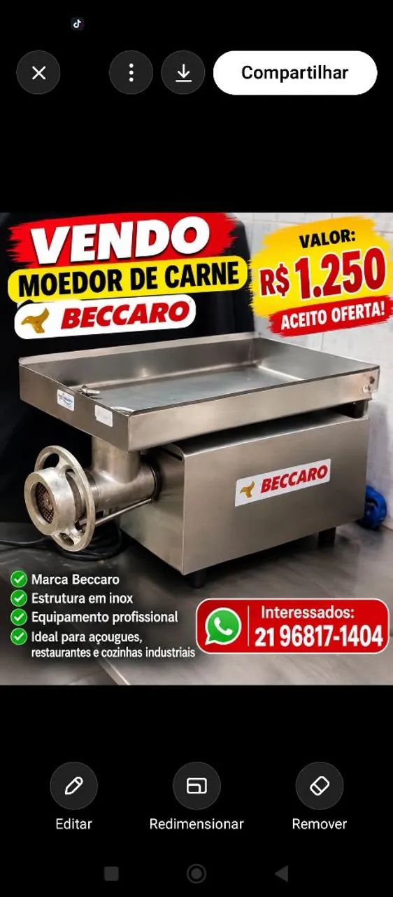 Moedor de carne becaro de 10 bocas 