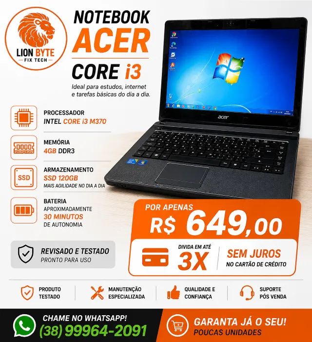 NOTEBOOK ACER ? CORE i3