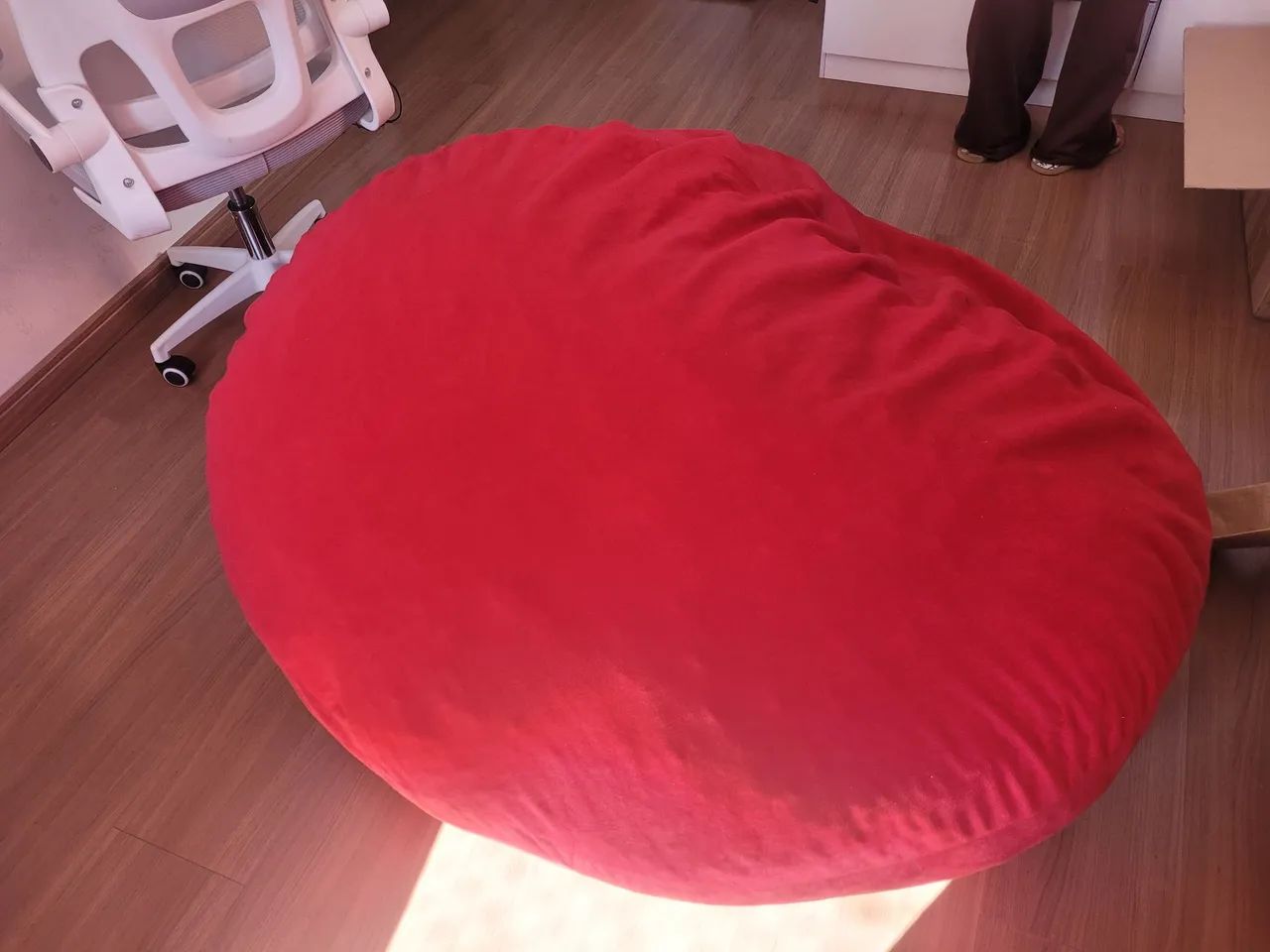 Puff enorme 128x40cm vermelho ótimo estado - Foto 3