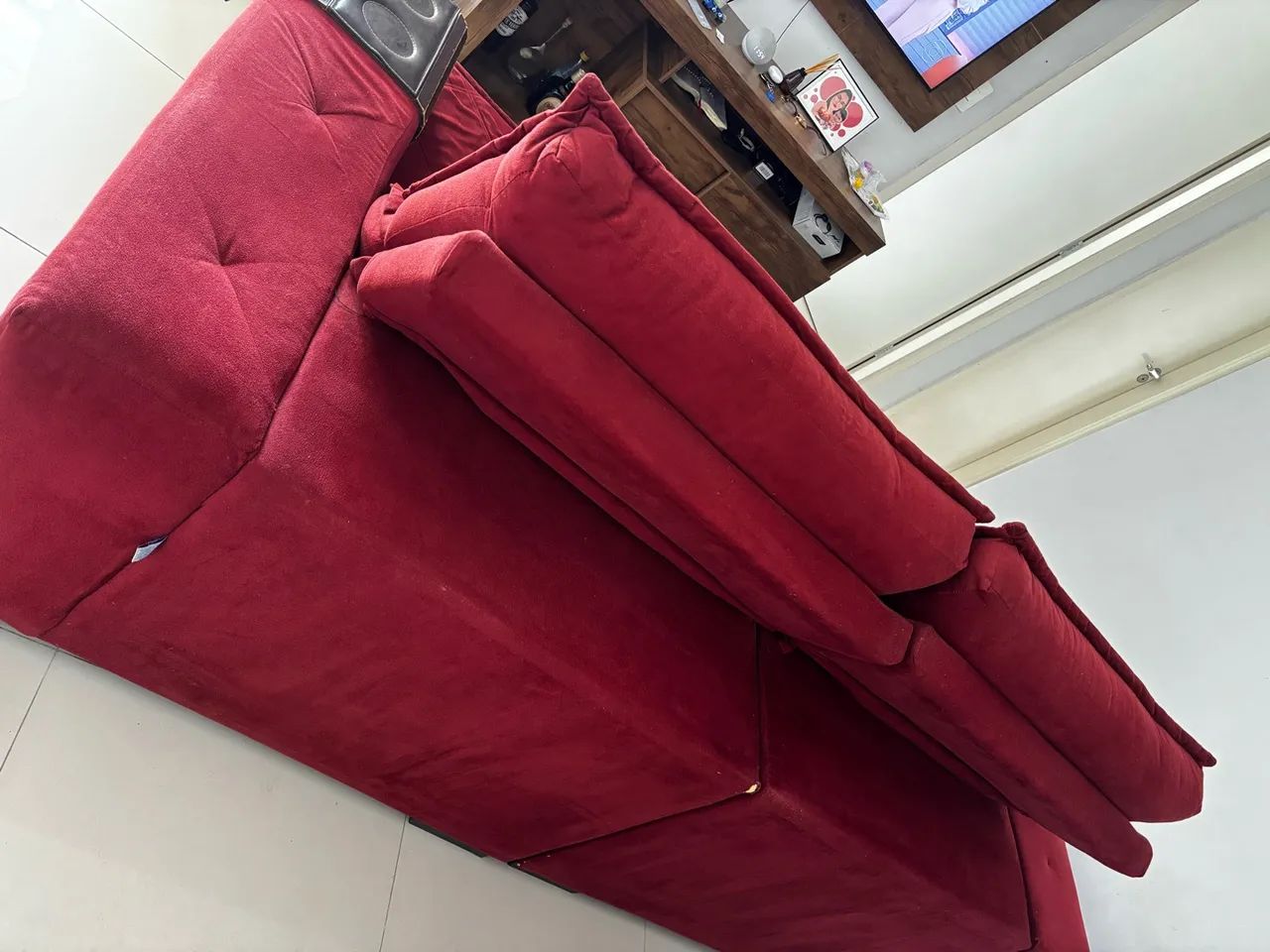 Sofá Retrátil Vermelho  - Foto 5