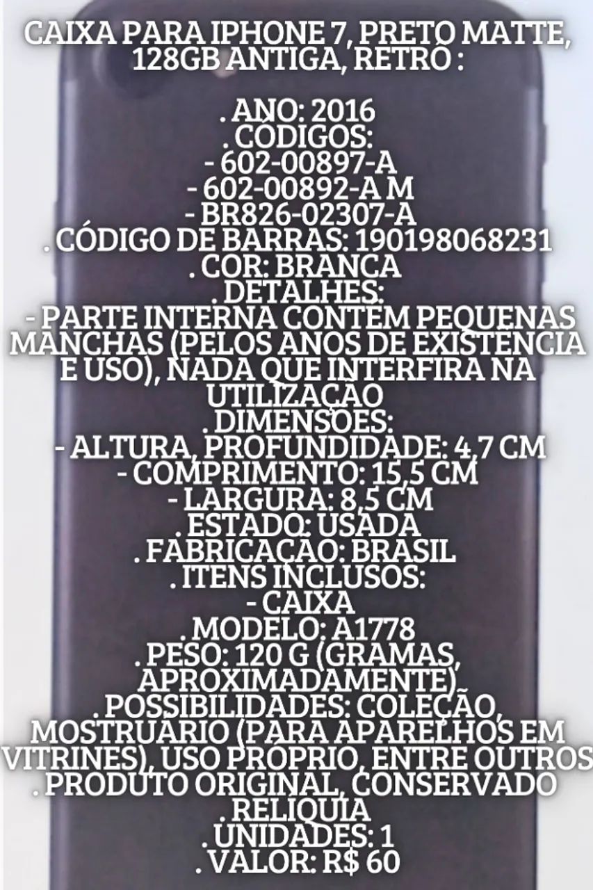 Caixa para iPhone 7 Original Antiga - Foto 5
