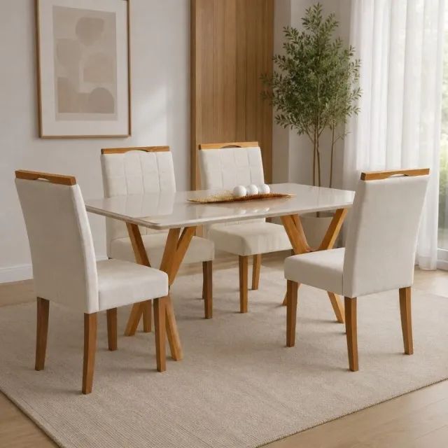 MESA ESSÊNCIA 1,20M COM  4 CADEIRAS  100% MDF. PRONTA ENTREGA.  - Foto 5