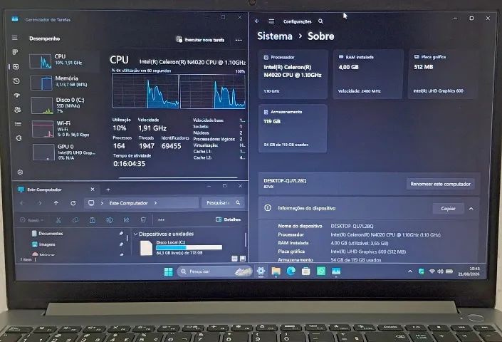 Vendo Notebook Lenovo Ideapad 1 com Ssd e Nota fiscal * Todo original! - Foto 5