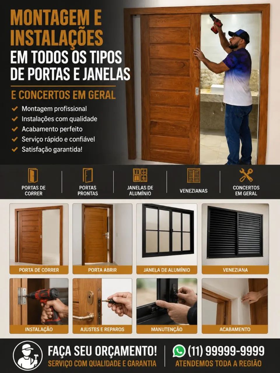 Carpinteiro e marceneiro em portas e janelas profissionais 