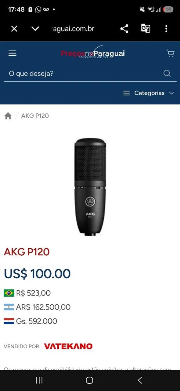 Microfone condensador AKG P120 - Foto 2