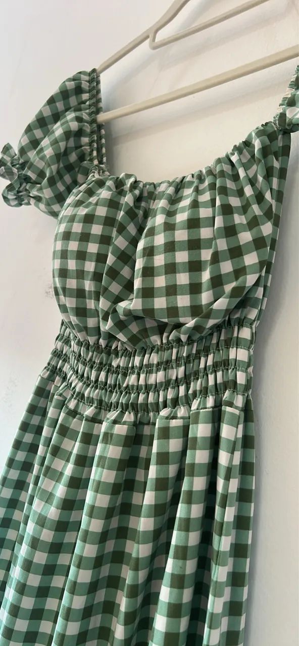 Vestido verde xadrez TAM M  - Foto 2