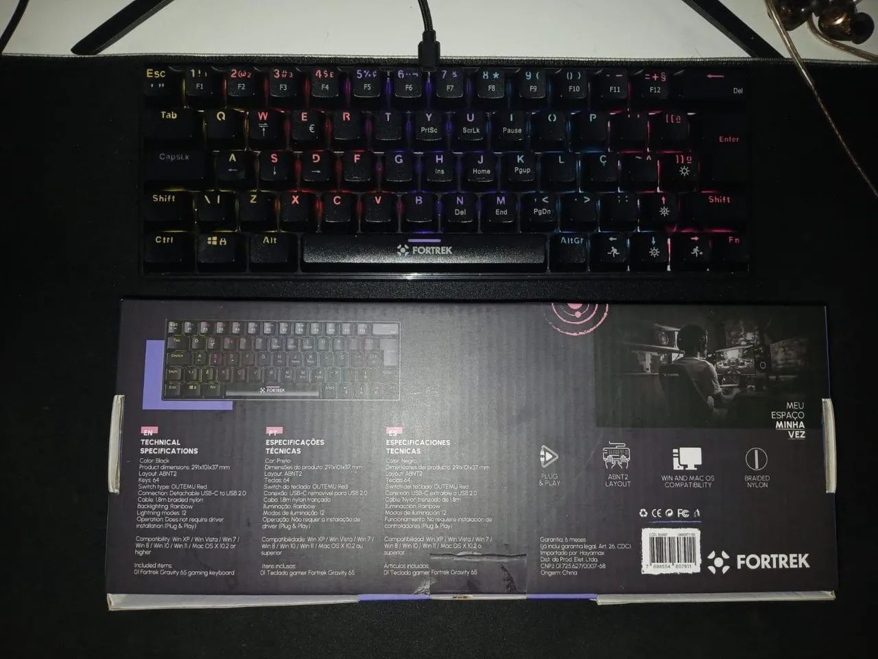 TECLADO MECANICO SWITCH VERMELHO 65%  - Foto 2