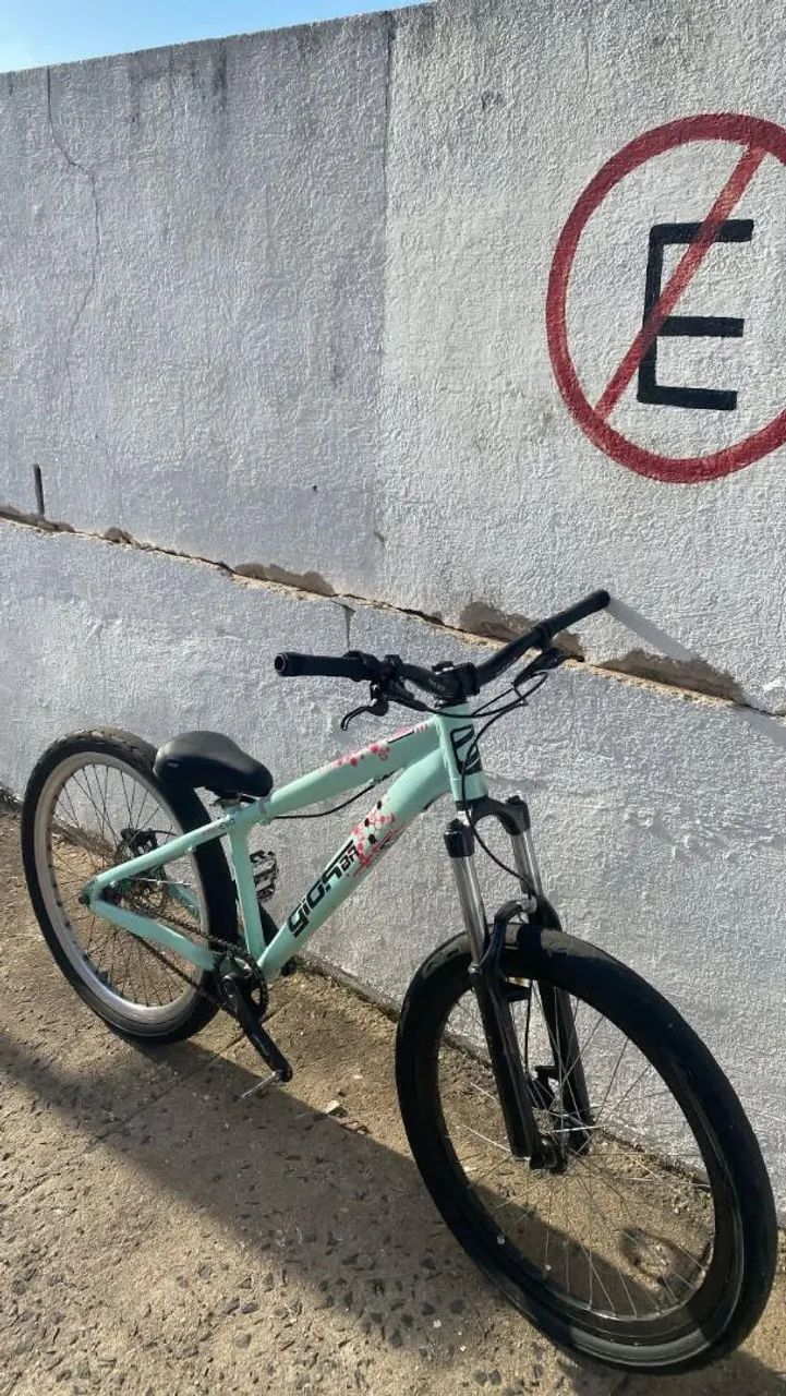 bicicleta Gios frx verde água e rosa