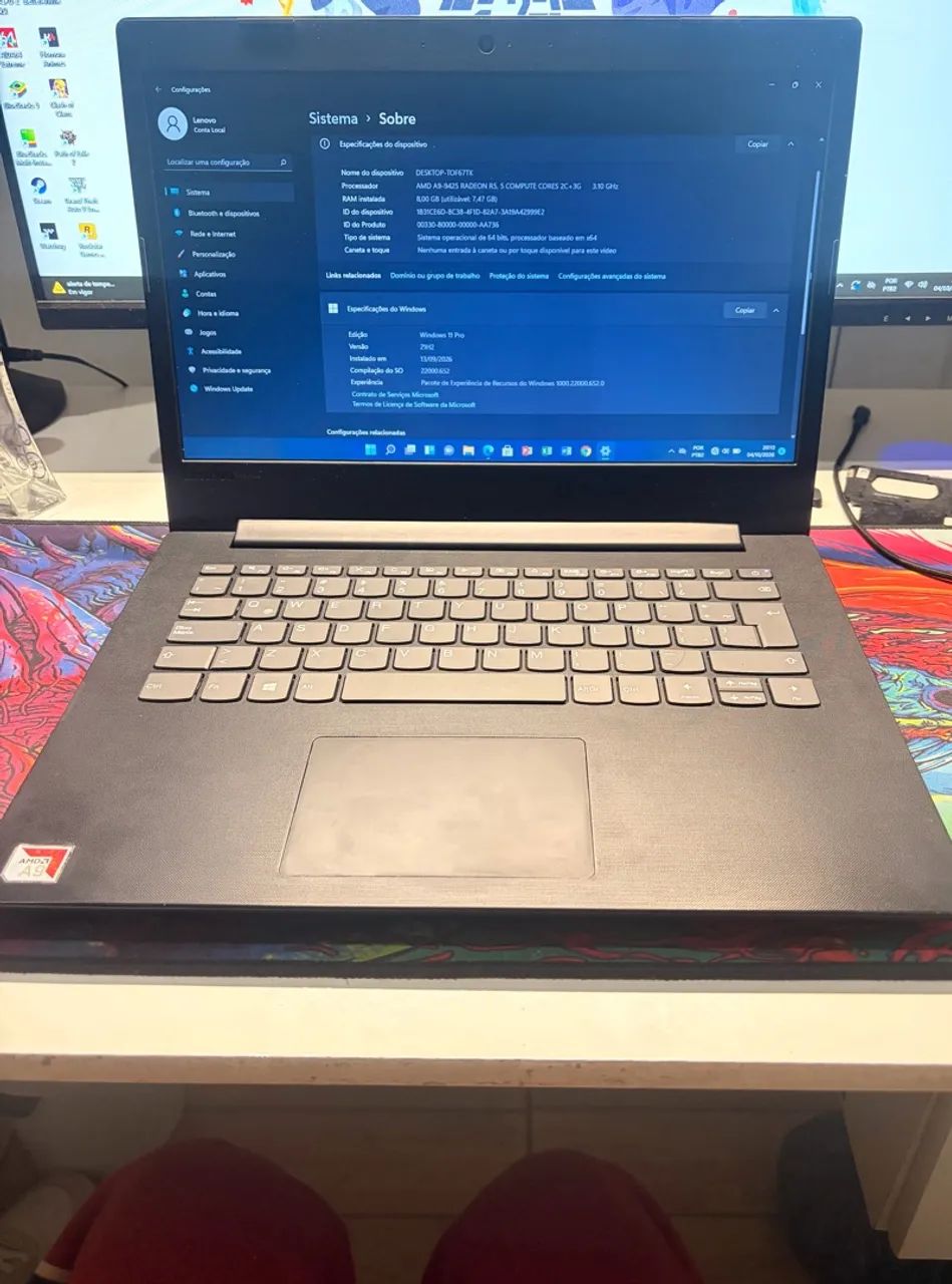 Notebook Lenovo amd 8gb 512gb + brinde - Foto 4