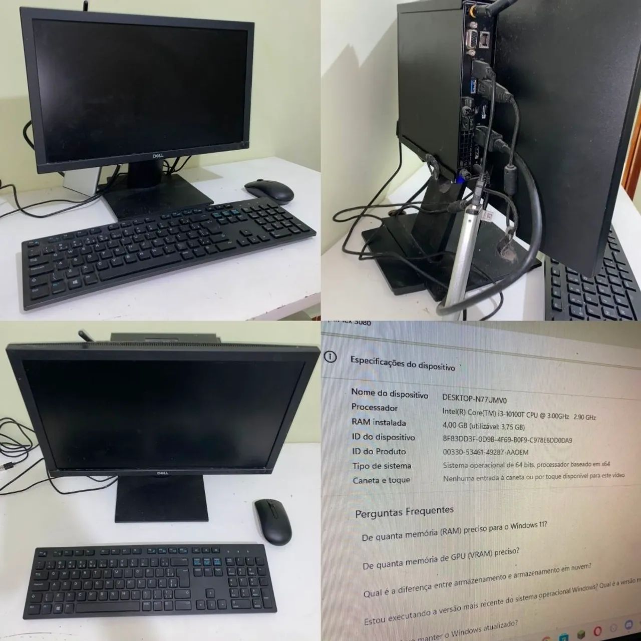 Vendo Mini computador Dell com i3 10100T. SSD de 1200