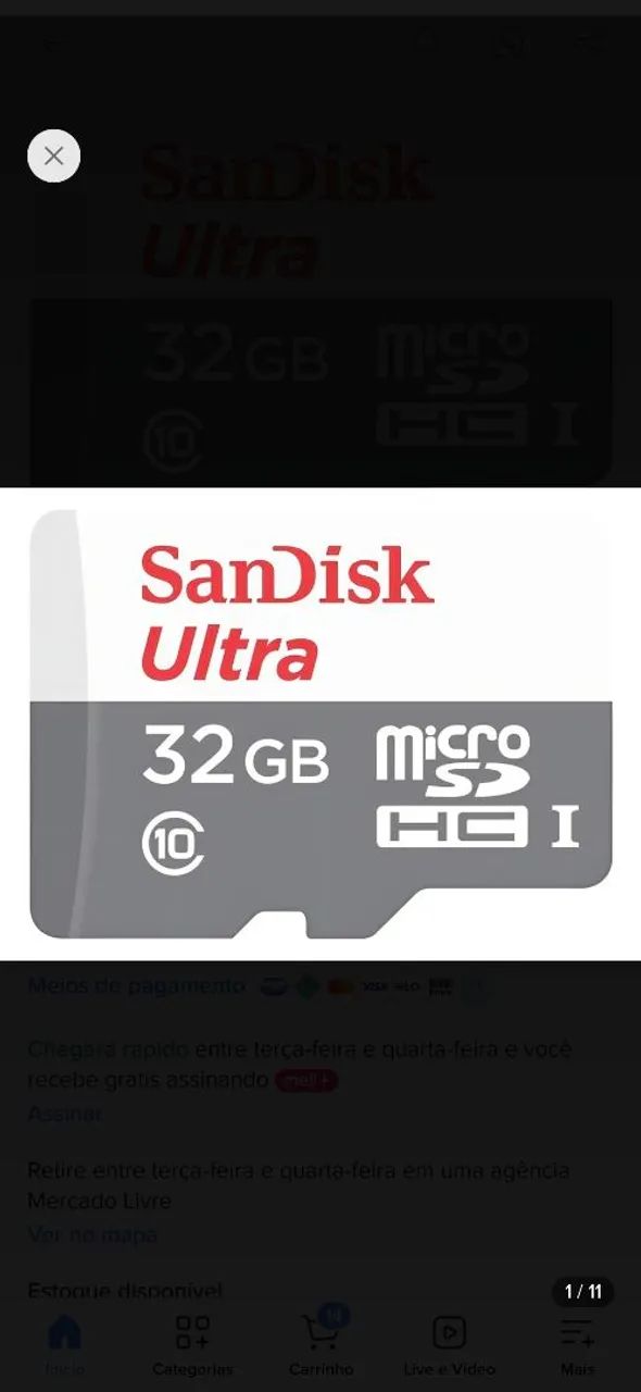 Micro SD San Disk ultra 32 gigas 