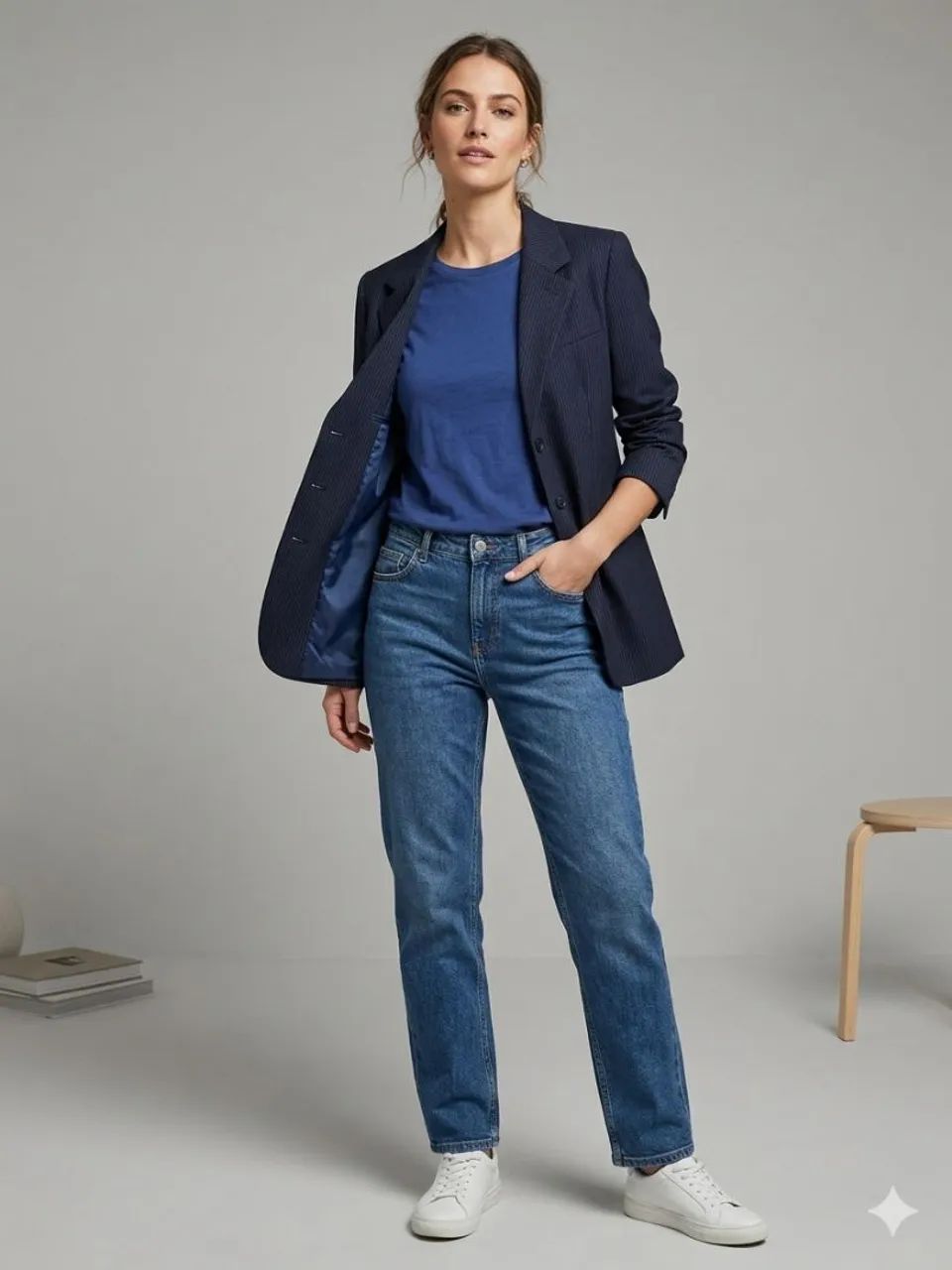 BREDA BLAZER ALFAIATARIA risca de giz M