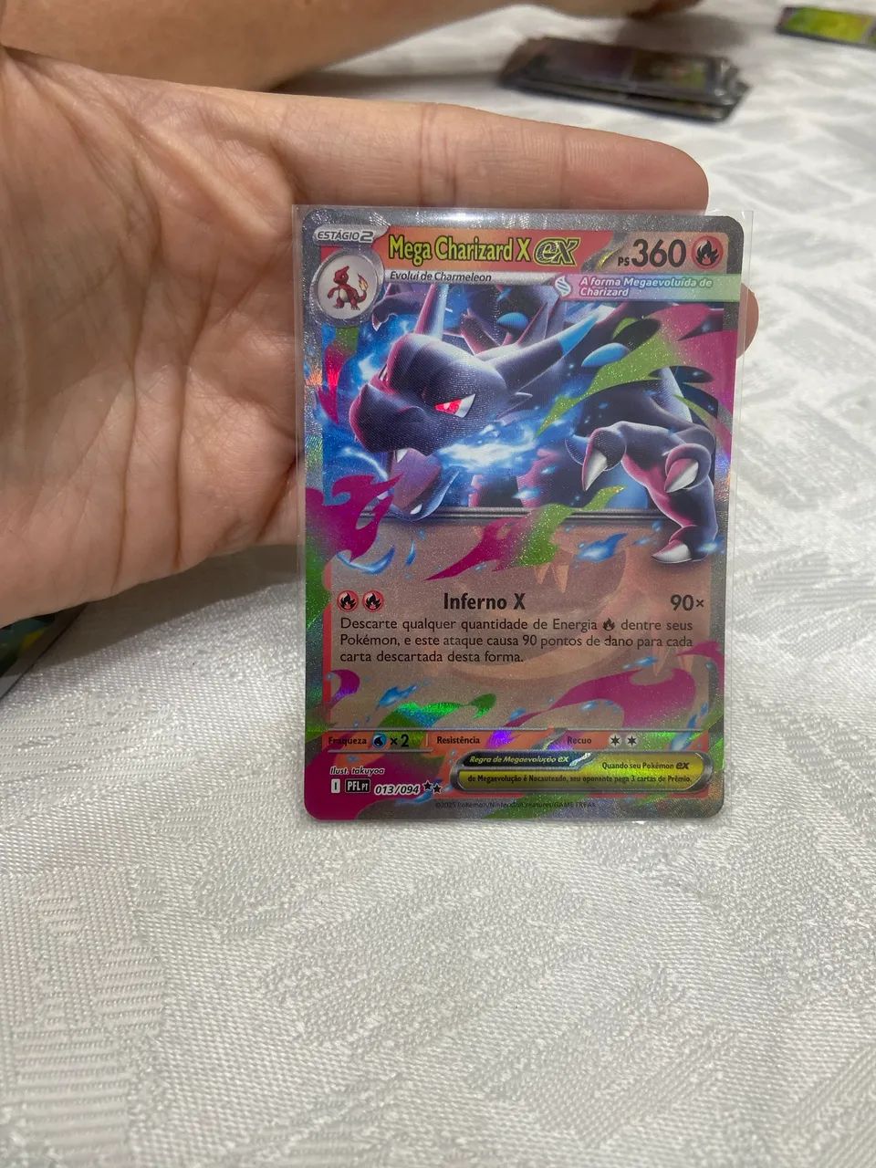 Carta Pokémon Mega Charizard X ex 013/094 Original Copag - Foto 5