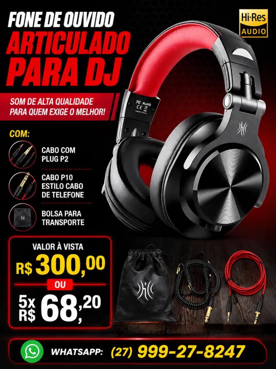 Fone de ouvido articulado