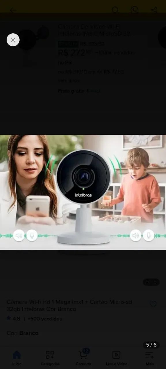 Câmera intelbras Wi-Fi 
