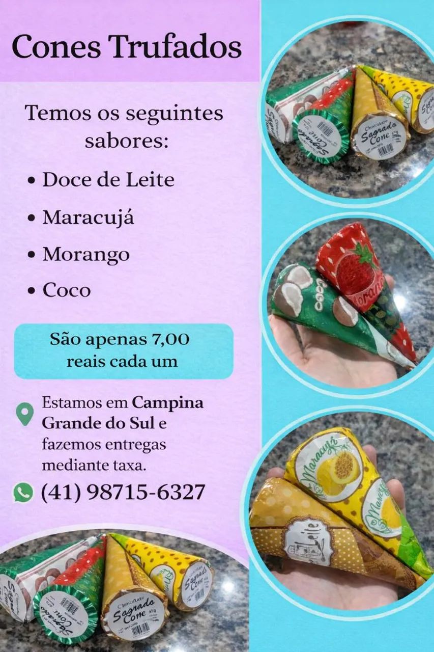 Doces - Cones Trufados 