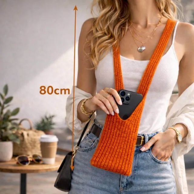 Capa Bolsa Phone Pocket Em Tecido 80cm [Laranja]  - Foto 5