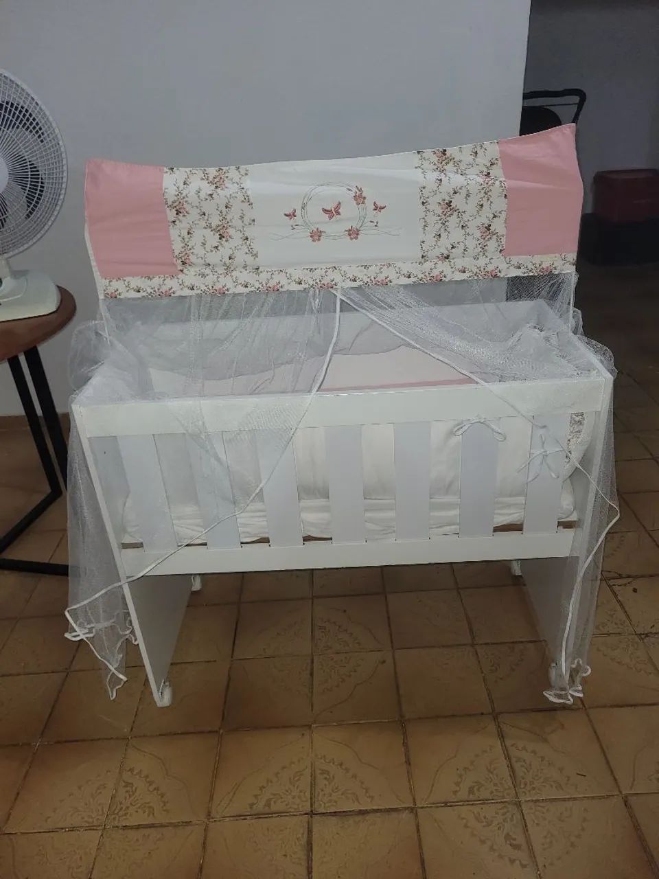 Mini berço completo com kit menina  - Foto 4