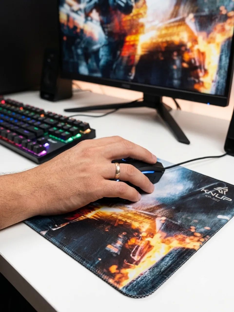 Mouse Pad Gamer Knup KP-S02 (18x22cm) - Alta Precisão e Conforto - Foto 5