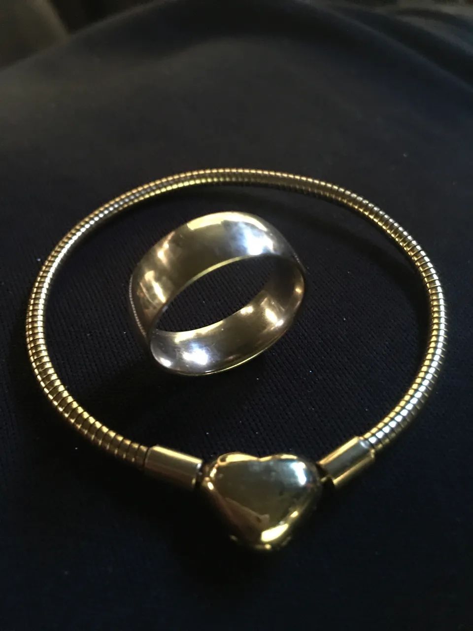 Anel e pulseira banhado a ouro