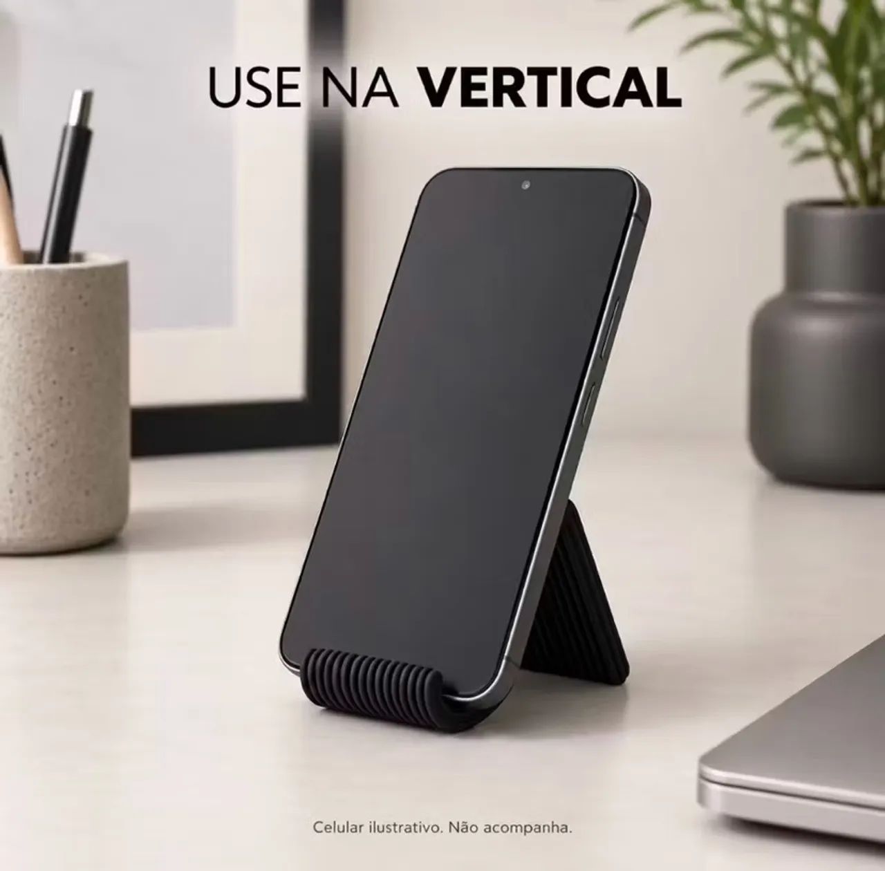 Suporte Compacto para Celular de Mesa - Leve e Prático - Foto 2