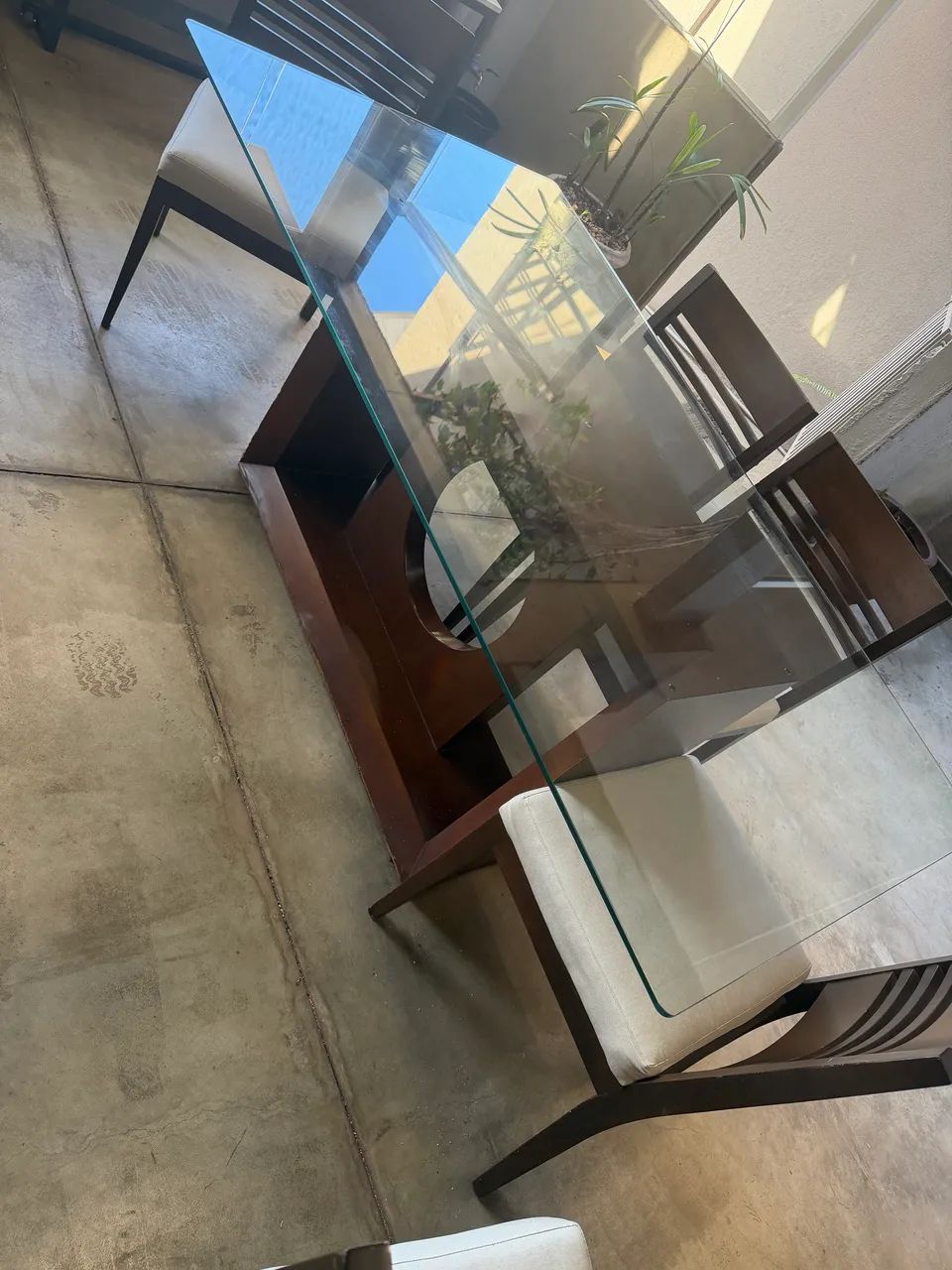 MESA DE JANTAR VIDRO 6 LUGARES